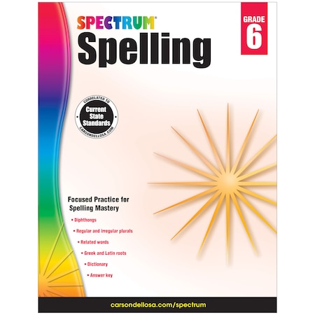 Spectrum Spelling Workbook, Grade 6, Paperback 704602